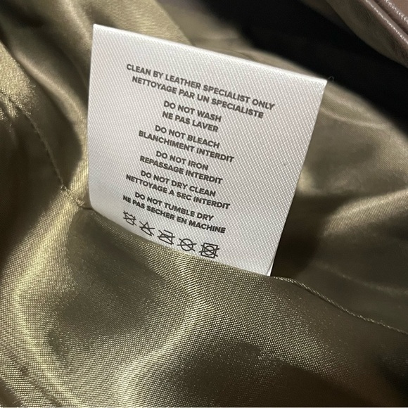 Brown Leather Belted Winter Puffer Jacket - Picture 10 of 14